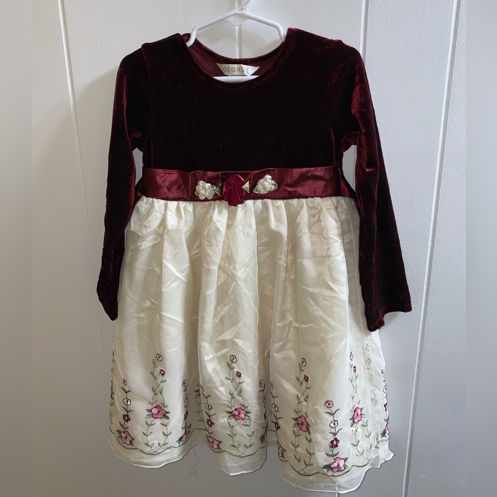 George 4T velvet floral dress
